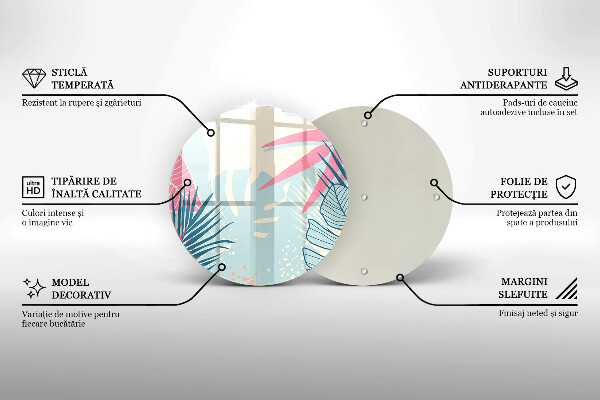 Steklena podloga za rezanje Pastelni listi