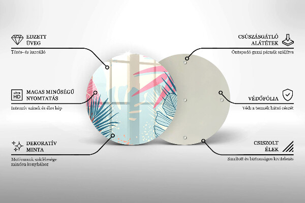Steklena podloga za rezanje Pastelni listi