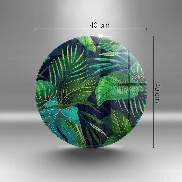 Steklena podloga za rezanje Ilustracija listov iz džungle