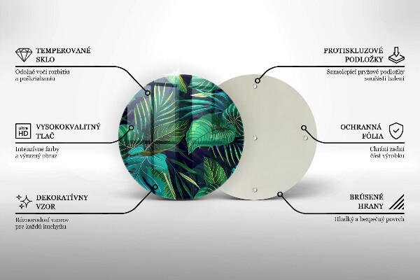 Steklena podloga za rezanje Ilustracija listov iz džungle