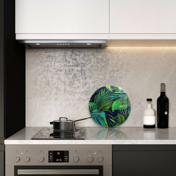 Steklena podloga za rezanje Ilustracija listov iz džungle