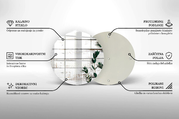 Steklena podloga za rezanje Stare deske in listi