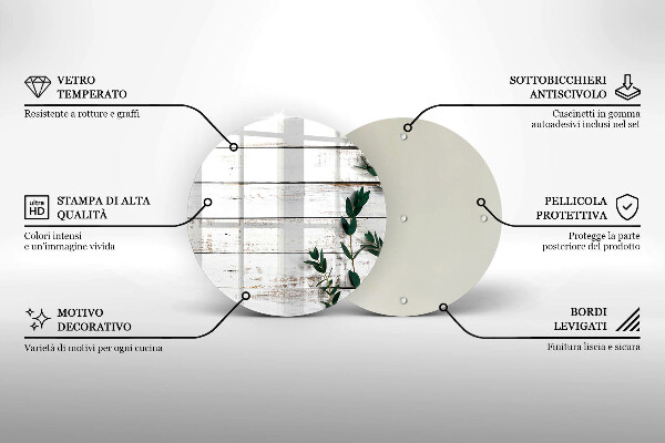 Steklena podloga za rezanje Stare deske in listi