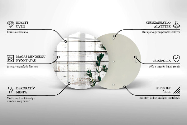 Steklena podloga za rezanje Stare deske in listi