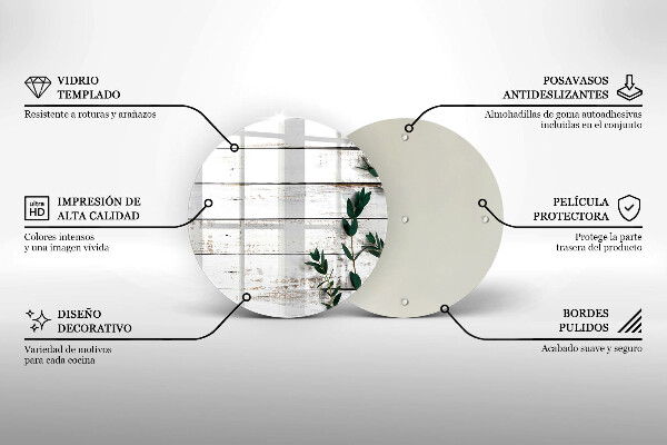 Steklena podloga za rezanje Stare deske in listi
