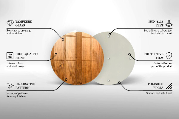 Steklena podloga za rezanje Lesene deske