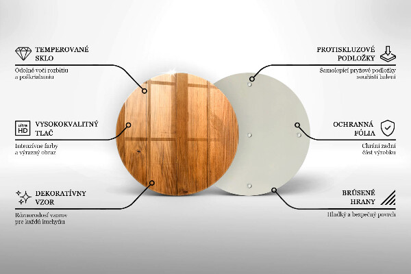 Steklena podloga za rezanje Lesene deske