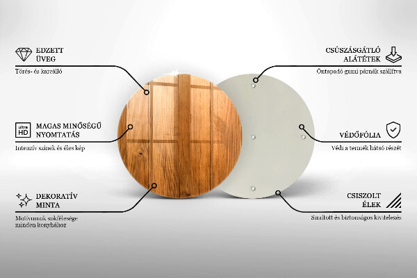 Steklena podloga za rezanje Lesene deske