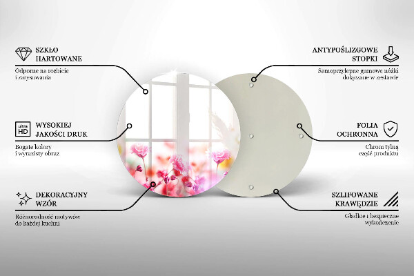 Steklena podloga za rezanje Cvetlični travnik