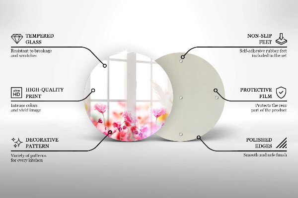Steklena podloga za rezanje Cvetlični travnik