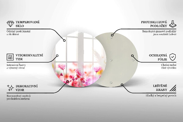 Steklena podloga za rezanje Cvetlični travnik
