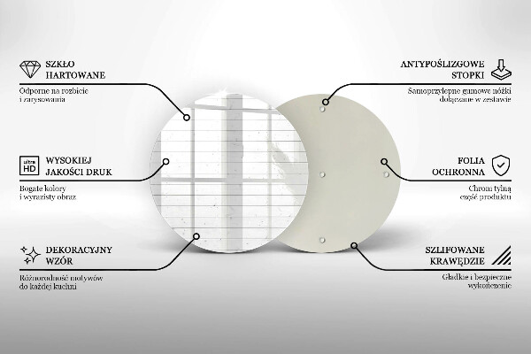 Steklena podloga za rezanje Moderne svetle table