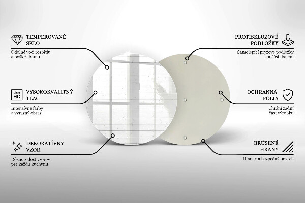 Steklena podloga za rezanje Moderne svetle table