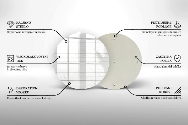 Steklena podloga za rezanje Moderne svetle table