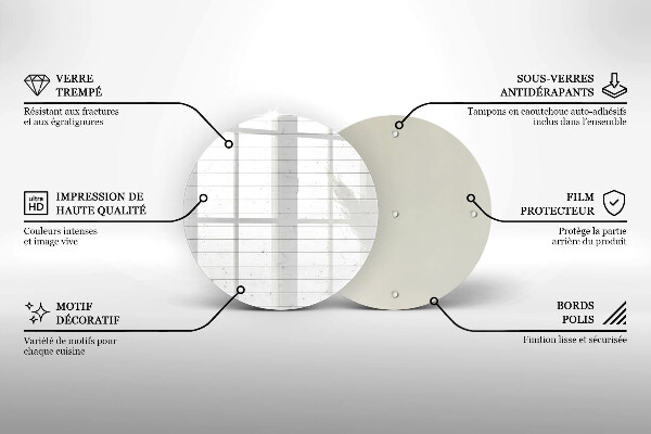 Steklena podloga za rezanje Moderne svetle table
