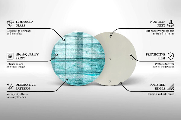 Steklena podloga za rezanje Vintage lesene deske
