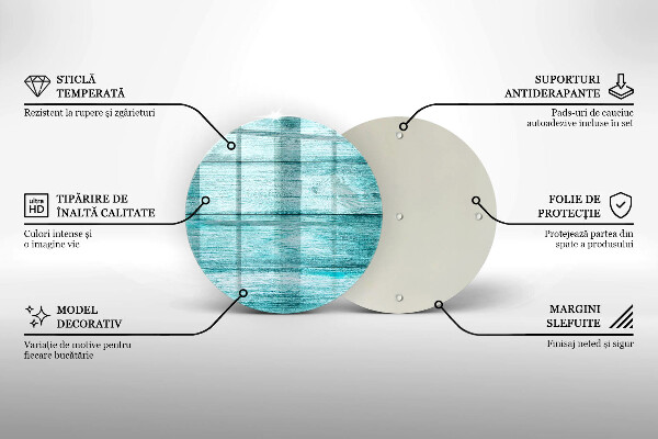 Steklena podloga za rezanje Vintage lesene deske