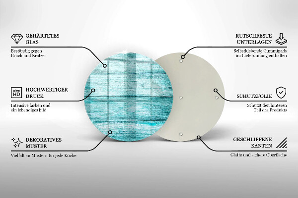 Steklena podloga za rezanje Vintage lesene deske