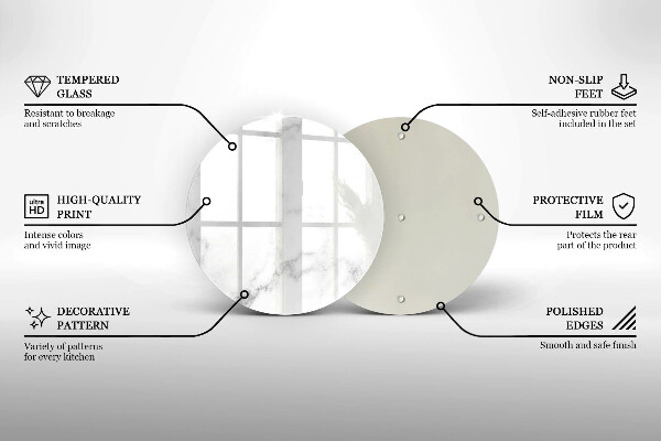 Steklena podloga za rezanje Moderni marmor