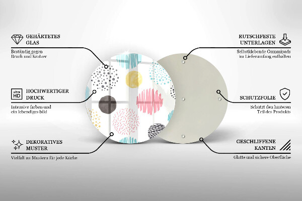 Steklena podloga za rezanje Poslikane oblike