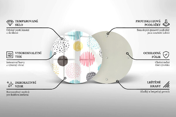 Steklena podloga za rezanje Poslikane oblike