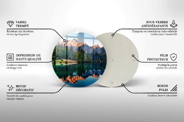 Steklena podloga za rezanje Gozdno in gorsko jezero