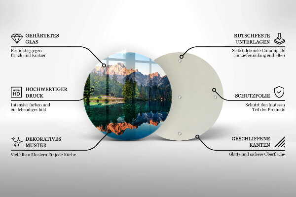 Steklena podloga za rezanje Gozdno in gorsko jezero