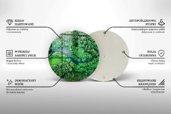 Steklena podloga za rezanje Gozd in reka iz ptičje perspektive