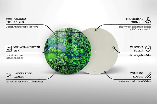 Steklena podloga za rezanje Gozd in reka iz ptičje perspektive
