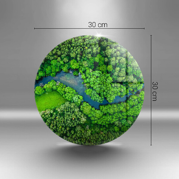 Steklena podloga za rezanje Gozd in reka iz ptičje perspektive