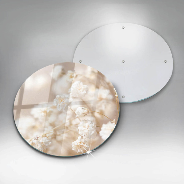 Steklena podloga za rezanje Nežni beli cvetovi