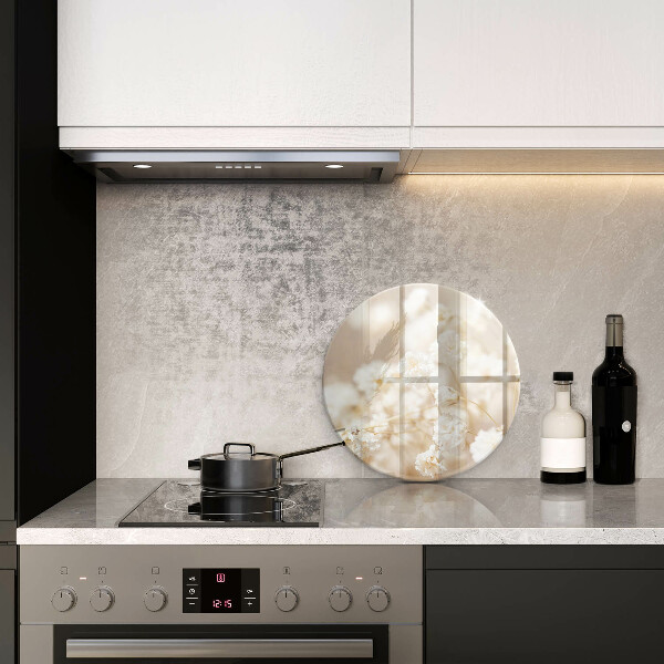 Steklena podloga za rezanje Nežni beli cvetovi