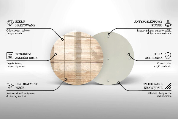 Steklena podloga za rezanje Lesene deske