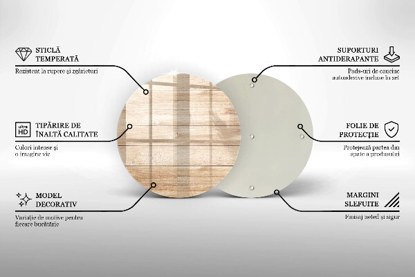 Steklena podloga za rezanje Lesene deske