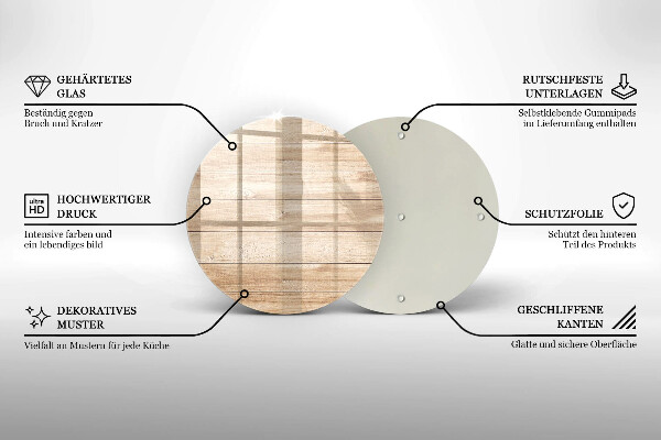 Steklena podloga za rezanje Lesene deske