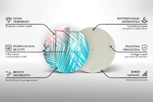 Steklena podloga za rezanje Pastelni listi