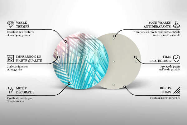 Steklena podloga za rezanje Pastelni listi