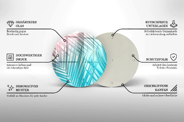 Steklena podloga za rezanje Pastelni listi