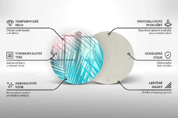Steklena podloga za rezanje Pastelni listi