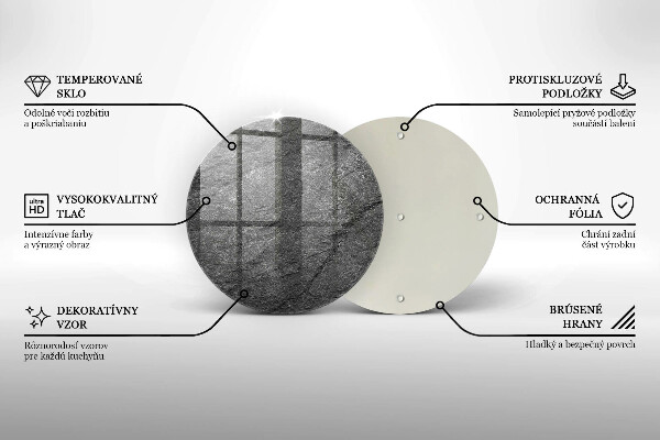 Steklena podloga za rezanje Kamnita tekstura