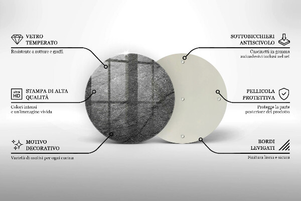 Steklena podloga za rezanje Kamnita tekstura