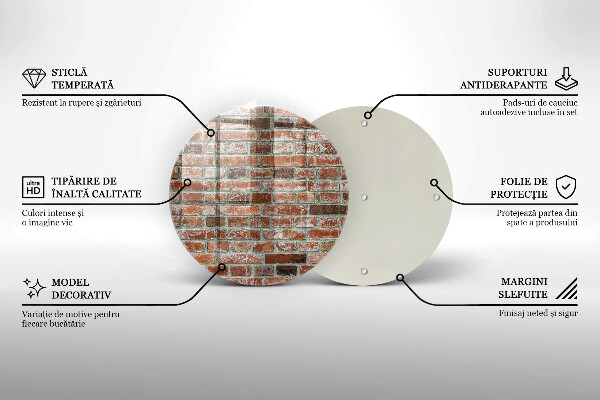 Steklena podloga za rezanje Stara opečna stena