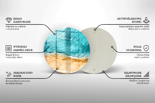 Steklena podloga za rezanje Plaža obala in morje