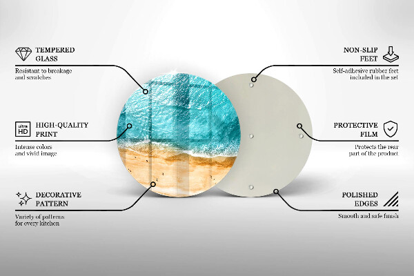 Steklena podloga za rezanje Plaža obala in morje