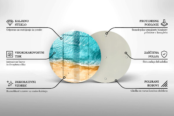 Steklena podloga za rezanje Plaža obala in morje
