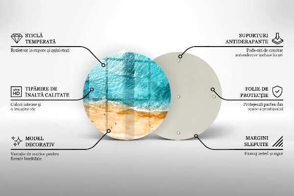 Steklena podloga za rezanje Plaža obala in morje