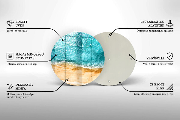 Steklena podloga za rezanje Plaža obala in morje
