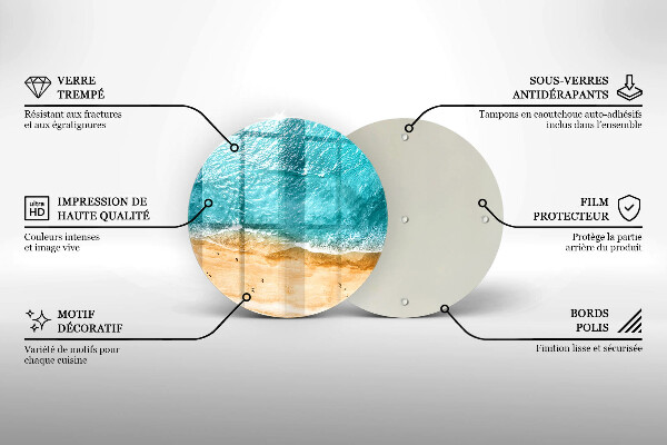 Steklena podloga za rezanje Plaža obala in morje