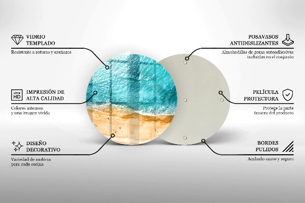 Steklena podloga za rezanje Plaža obala in morje