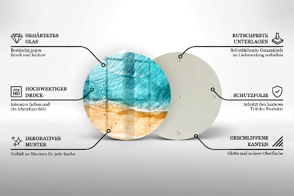 Steklena podloga za rezanje Plaža obala in morje